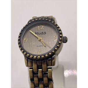 Vintage Mudd Womens Brass Tone Watch New Battery